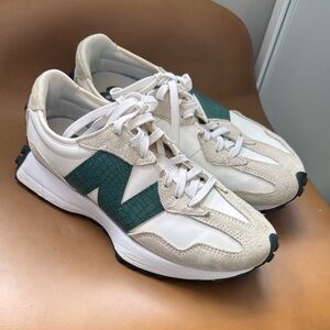 New Balance 327 White and Green Shoes
